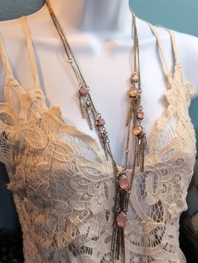 Soft Pink & Peach Gemstone Necklace Duo